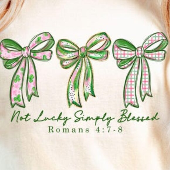 Not Lucky Simply Blessed Shirt, Christian St Patrick Day Tee - Picture 2 of 3